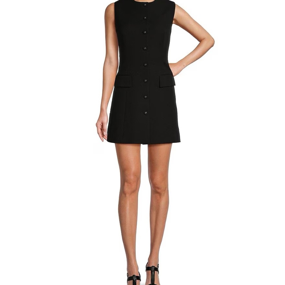 Black Sleeveless Button-Up Vest